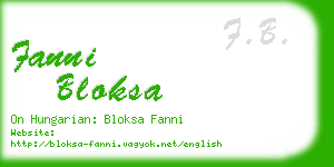 fanni bloksa business card